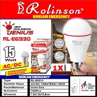 PermataUnik-Bohlam Emergency 15 watt Rolinson Jenius RL-E6915 Bisa Ganti Baterai/Lampu Darurat/Bohla