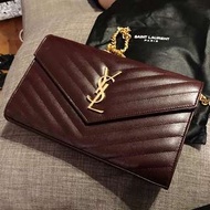 Saint Laurent (YSL) Envelope chain wallet