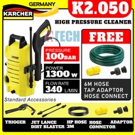 KARCHER K2 050 / K2050 HIGH PRESSURE WASHER C/W HOSE CONNECTOR , TAP ADAPTOR & 6 METER HOSE