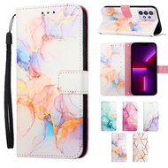 Samsung Galaxy A52 A52s A32 A12 A22 A72 M12 Case Wallet Leather Flip Marbling Casing