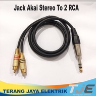kabel jack akai stereo 6.5 to dual rca gold 1m/3m/5m - canare - 2 meter