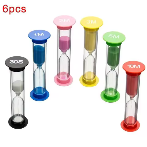6PCS Sand Hourglass Teeth 2 Minutes Stitch Hourglass Child Tooth Brushing Hourglass Children's Sand