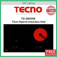 Tecno 73cm 2-Zone Built-in Induction Ceramic Hybrid Cooker Hob TG 2883HB