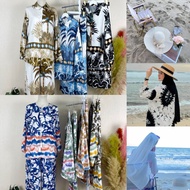 BAJU BATWING TEMA ALOHA KAIN COTTON SEJUK Aloha Hawaii Beach Dress girl fashion Spring And Summer Fl