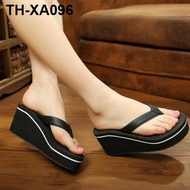 Ms summer high-heeled platform flip-flops wedge sponge cake cool dragged outside slippers sandals