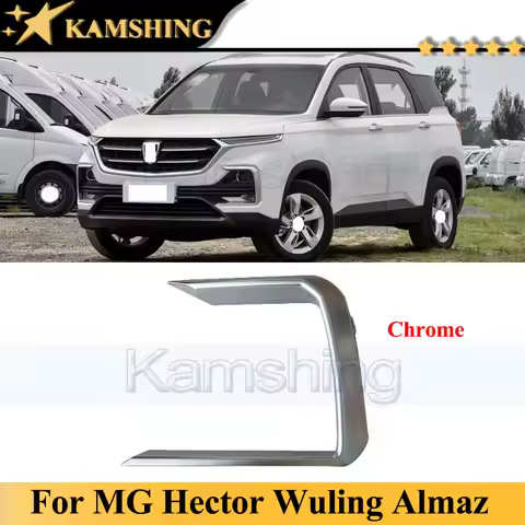 Kamshing Chrome For MG Hector Chevy Captiva Wuling Almaz Baojun 530 Front Bumper Fog Light Cover Tri
