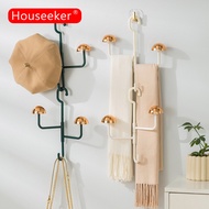 Houseeker Hat Bag Storage Rack Hanger Wall Mounted Door Cap Scraf Coat Organiser Holder Wardrobe Shelf Space Savers