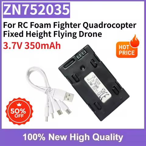 ZN752035 3.7V 350mAh Rechargeable Li-ion Battery for RC Foam Fighter Quadrocopter Fixed Height Flyin