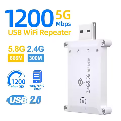 WiFi FIY 2.4g/5g Usb Wifi Repeater Dual Band 1200M Wireless Signal Amplifier Wifi Extender Booster U