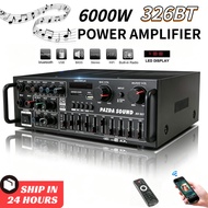 326BT 6000W amplifier bluetooth mixer amplifier power amplifier Stereo Amplifier Wireless 2 Channel 