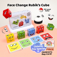Face Change Cube Game | Face Blocks Wooden Cube Toy | Mini Expression Puzzle Building Blocks Toys fo