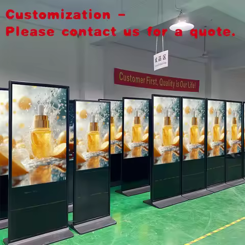 custom.HDFocus 32 to 75 Inch Indoor Advertising Screen LCD Totem Kiosk Shopping Mall Digital Signage