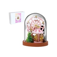 moin moin Japanese Manual Dollhouse Miniature Handmade Kit Set DIY Mini Terrarium | Finger palm size beginner simple glass cover interior (fairy tale amusement park) 2102DH227