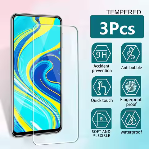 3Pcs 9D Tempered Glass For Xiaomi Redmi Note 9S 9 Pro Max 5G Screen Protector