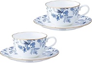Noritake P59387A/4562 Noritake Cup &amp; Saucer (Pair Set) (Can Be Used as Coffee and Tea) 7.8 fl oz (220 cc), Blue Sorrentino, 2 Guests, Bone China