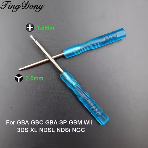 2/10PCS 1.5mm Cross Screwdriver& 2.0mm Y-Type Screwdriver For NDS NDSL NDSi Wii GBA GBC GBP GBM GBA 