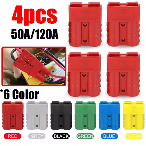 4Pcs/2Pairs Anderson Plug Connector 50A/120A Battery Charging Plug Anderson Connectors Plug High Cur