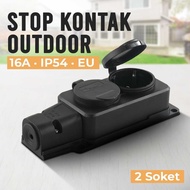 Outdoor Waterproof 2-Hole IP54 Socket Waterproof DustproofStop Kontak