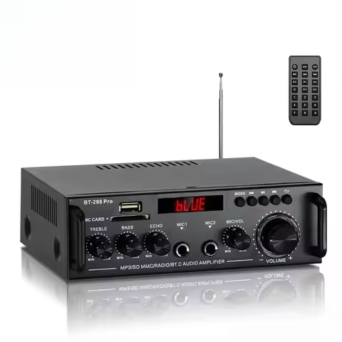 New BT-298 PRO Digital Power Amplifier Bluetooth U Disk Power Amplifier Two-channel Power Amplifier