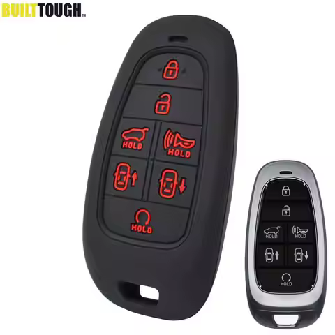 7 Button Silicone Car Key Case Cover Holder Shell Holder Protector For Hyundai Santa Fe Nexo Sonata 