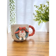 Christmas Cat Handmade ceramic mug