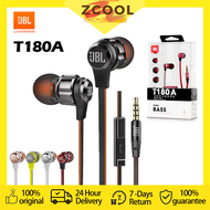 JBL T180A 3.5mm In-Ear Earphone Running Sports Game Headset Hands-free Calls With Mic Earbuds Pure Deep Bass For Android ios