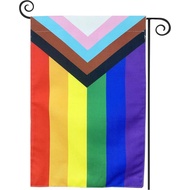 TOPFLAGS Pride Garden Flag Small Gay Yard Flags 12.5x18 Inch Double Side LGBTQ Progress Flags for Wa