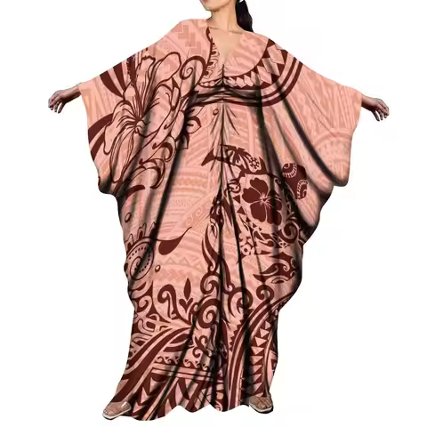 New Arrival Holiday Batwing Sleeve Kaftan Butterfly Dress Women Elegant Loose Long Party Dress Custo