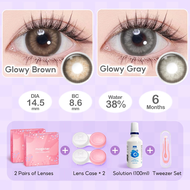 【Buy 2 Get 4 Gifts-14.5mm】2 Pairs Magister Big Eyes Contact Lens With Power (0.00~-6.00)+ 2 Lens Cas