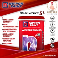 🔥 5L Nippon Paint Weatherbond Paint Cat Nippon Paint Dinding Luar Cat Exterior Rumah Nippon Exterior