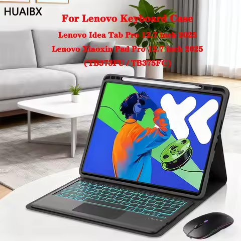 Case for Lenovo Xiaoxin Pad Pro 12.7 inch 2025, Detachable Keyboard for Lenovo Idea Tab Pro 12.7' wi