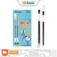 BAZIC Oil Gel Pen Extra Fine 0.4mm Black - Black Ink Gel Pen, contents 12