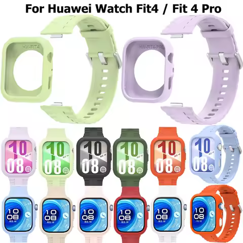 Case & Strap For Huawei Watch Fit 4 Fit4 Pro Smartwatch Bracelet Silicone Watchband Cases Frame Wris