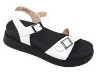 Sandal đế bằng nữ Bitas SHANAH.02 (Đen + Kem + Trắng)