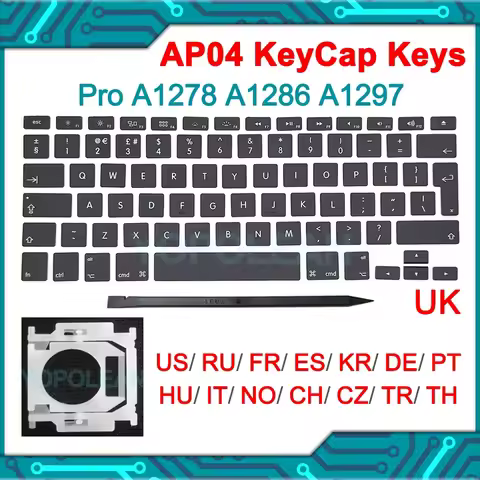 New Keyboard Keys Keycaps For Macbook Pro 13" 15" 17" A1278 A1286 A1297 Keycap Key Cap AP04 Type