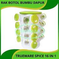 HIJAU Dm-kitchen Spice Bottle Rack 16 in 1 Trueware 0752 Spice Rack Green