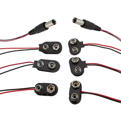 5/10Pcs 9V Battery Clips Connector Wire Leads Holder T / I Type DC Battery Snap Power Cable Plug Cli