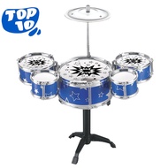 BEST❣¤﹍Teens Musical Instrument Toys Mini Jazz Drum Set For Kids 5 Drums 2 Drumsticks Ideals Gift To