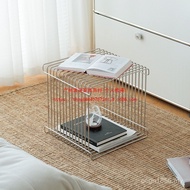 Table Designer Stainless Steel Bedside Household Side Storage Book Denmark Metal Combination Medieva