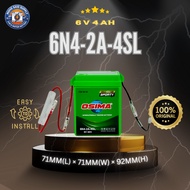 OSIMA 6N4-2A-4SL Full Sealed Motorcycle Battery | 6V Gel Green | Honda C70 GBO Suzuki RC80 Yamaha Y8