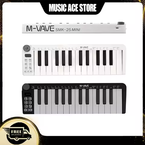 M-VAVE SMK-25 Mini MIDI Keyboard 25-Key MIDI Control With 25 Velocity Sensitive Keys Rechargeable US