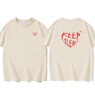 Valentine's Day Love KEEP: SILENT Kuang Lingling Short Sleeve T-shirt Women's Always Wonder Top情人节爱心