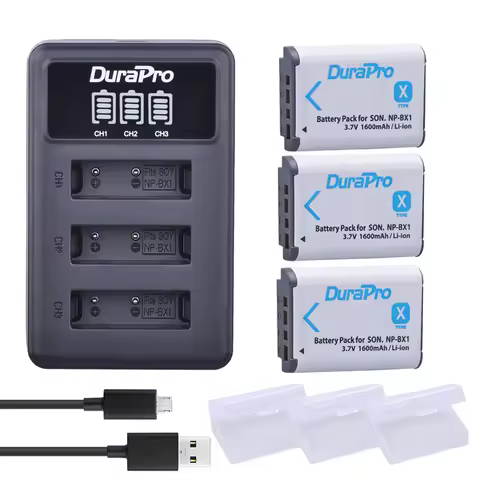 DuraPro NP-BX1 NPBX1 NP BX1 Battery+ Charger For SONY ZV-1 DSC RX1 RX100 RX100iii M3 M2 WX300 HX300 