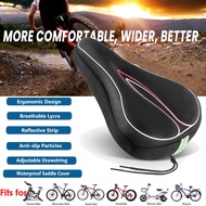 Memory Foam Bike Seat Cover MTB Bicycle Cushion with Reflective Strips Soft Seat Bicycle Accessories