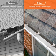 【JJL】-28-Pack Concealed Gutter Brackets Sturdy Rain Gutter Brackets with Screws and Clamps for K-Typ