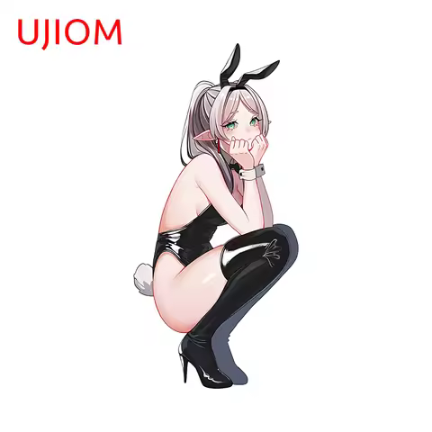 UJIOM Chibi Bunny Frieren Graffiti Wall Stickers Simple Beautiful Anime Compputer Decals Creative Wa