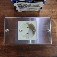 Stop Kontak Panasonic Stainless WZ 1761-8. Tipe baru WN 7601K