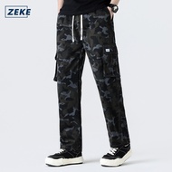 ZEKE B0052 Camouflage Cargo Pants Men lalaki Tactical Six PocketWorking Cargo Pant Plain Trouser
