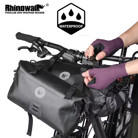 Rhinowalk Bicycle Handlebar Bag 2-Piece 12L Or 1 Piece 4L/8L Waterproof Front Tube Cycling Pack MTB 