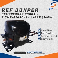 REFRIGERATOR DONPER COMPRESSOR R600A - 1/8HP (140W)-R CMP-A145CY1